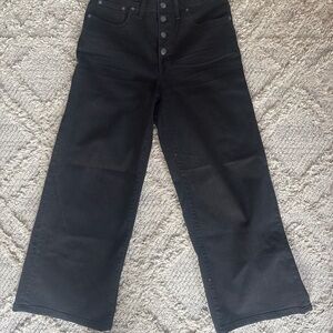 Madewell Black Wide-Leg crop Jeans